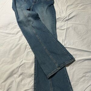 True Craft Women's Flare Leg Blue Jeans